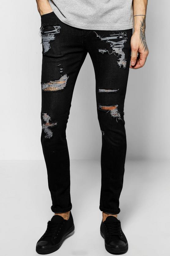 Skinny Fit Stretch Destroyed Jeans